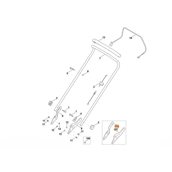 STIHL  Dolna część uchwytu kierującego, str. prawa 6371 763 4806